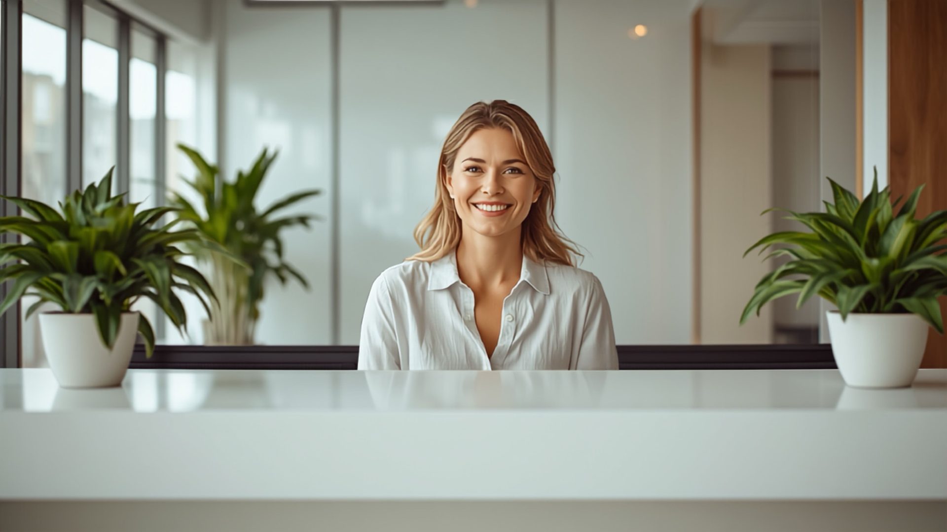 Friendly front-desk receptionist