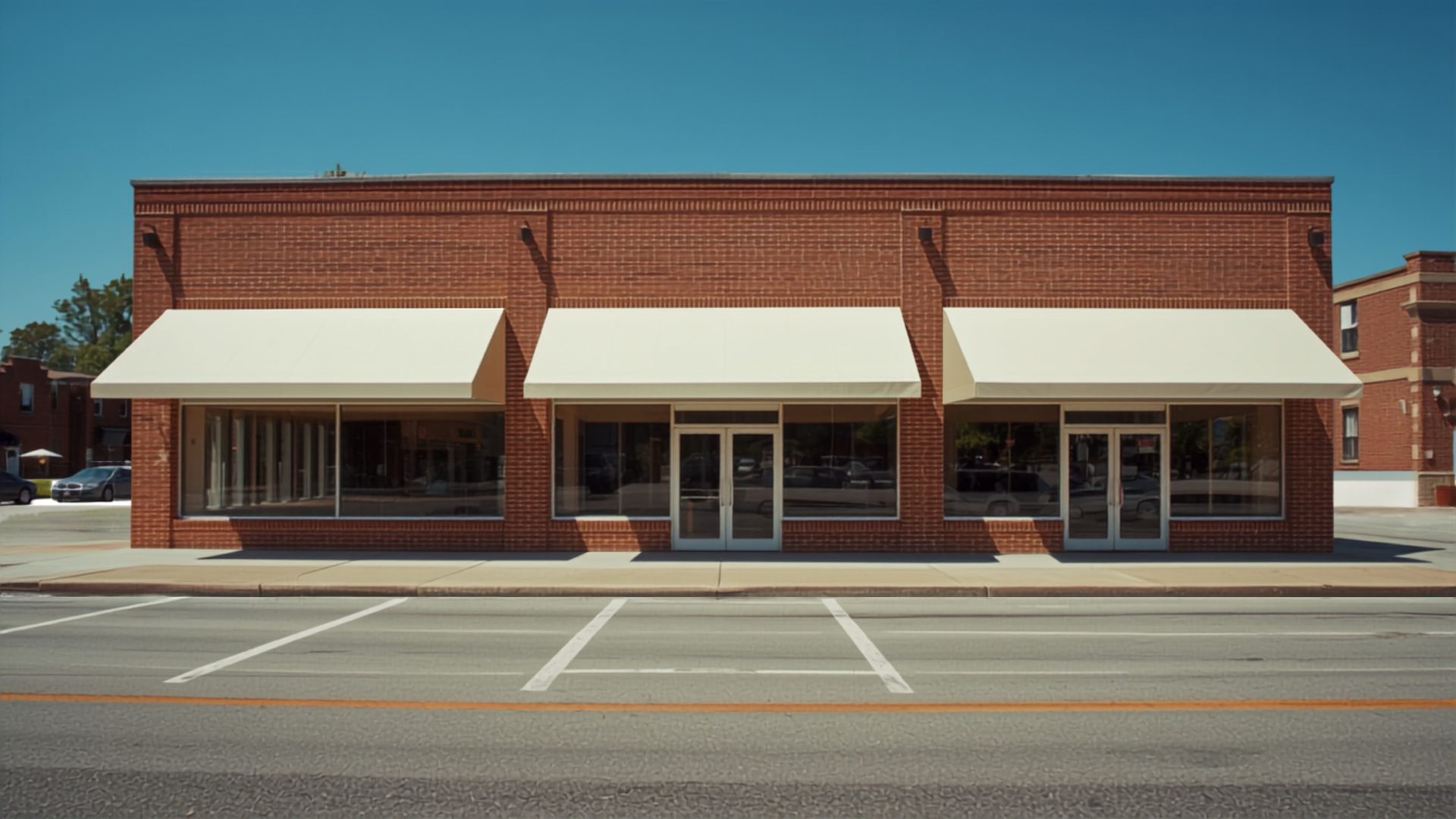 Small brick commercial building